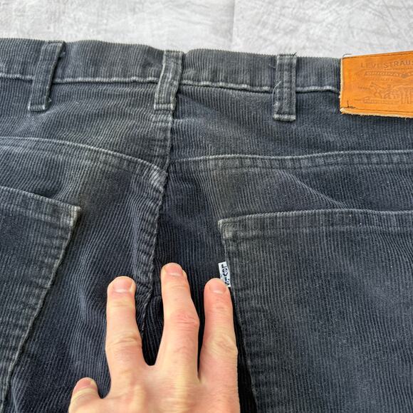 Men's Vintage 80's Levi's Faded Black Cords Corduroy Bootcut Pants Sz 34 x 32 - Picture 6 of 13
